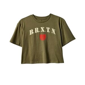 BRIXTON WOMEN PEACE SHIELD SKIMMER TEE GR: L OLIVE SURPLUS